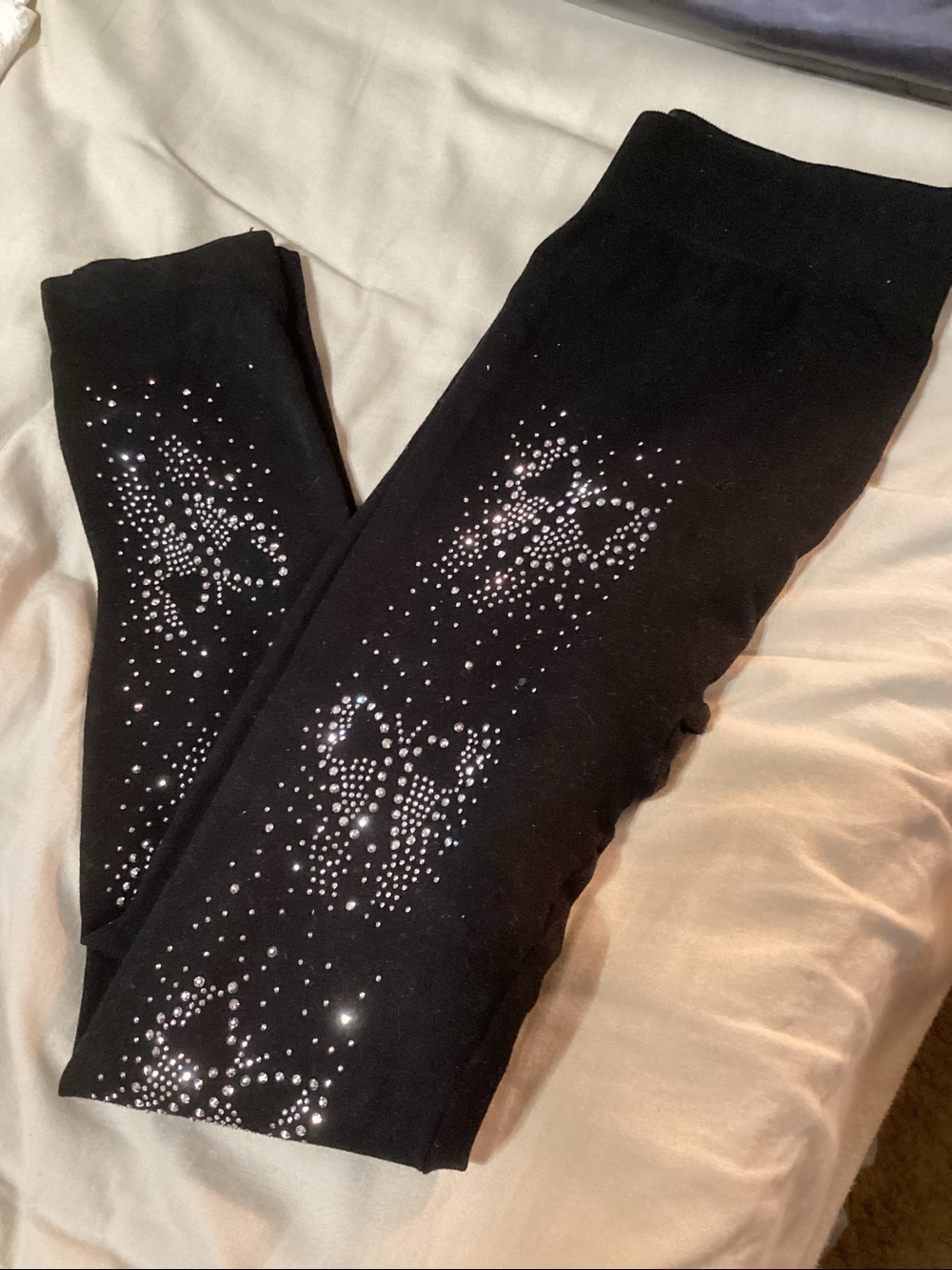 Black Glitter Butterfly Leggings